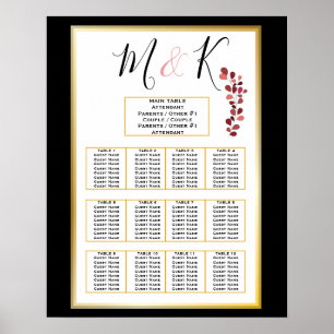 Seekarte Edgy Black Gothic Wedding Poster