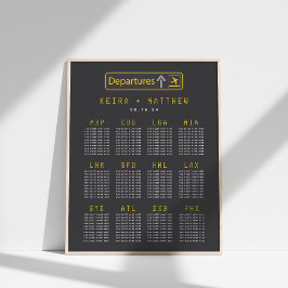 Seekarte für die Hochzeitsabfahrt des Flughafens Poster