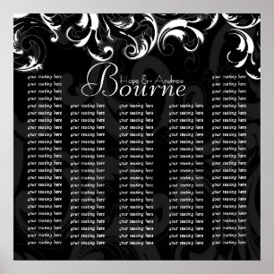 Seekarte für Empfang mit Braut- und Bodenmatte Poster