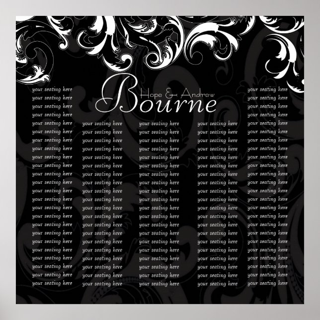 Seekarte für Empfang mit Braut- und Bodenmatte Poster (Vorne)