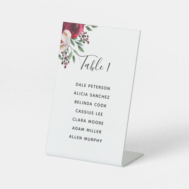 Seekarte für Hochzeitburgunde Sockelschild (Vorderseite)