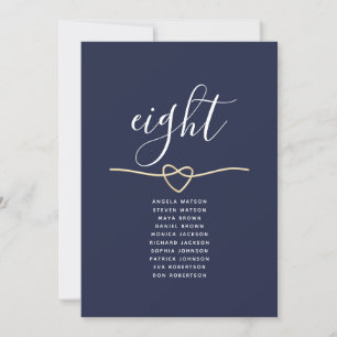 Seekarte für Hochzeitssitze im eleganten Gold Hear