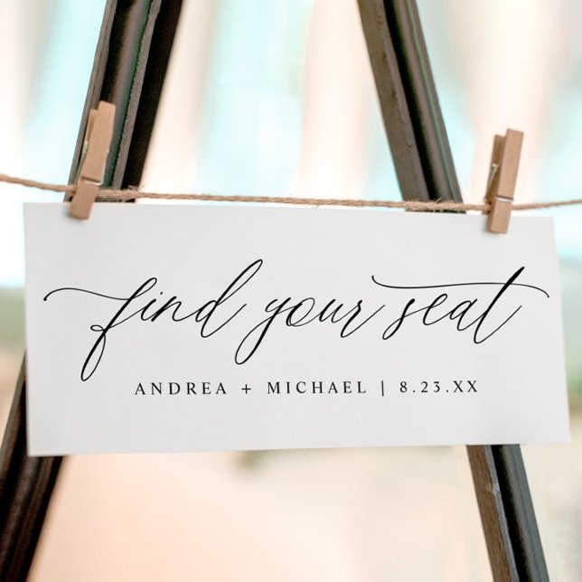 Seekarte für Hochzeitsstifte Suchen Sie Ihre Sitzk (Elegant wedding find your seat top card for seating chart)