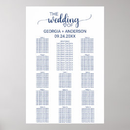 Seekarte für Navy Blue Calligraphy Poster