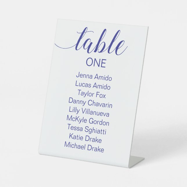 Seekarte für Navy Blue Script Sockelschild (Vorderseite)