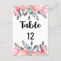 Seekarte für Peony Floral Wedding Tischnummer