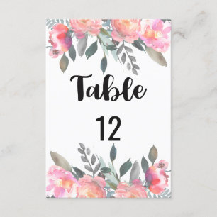 Seekarte für Peony Floral Wedding Tischnummer