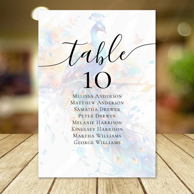 Seekarte für Pfauenhochzeiten Tischnummer (Von Creator hochgeladen)