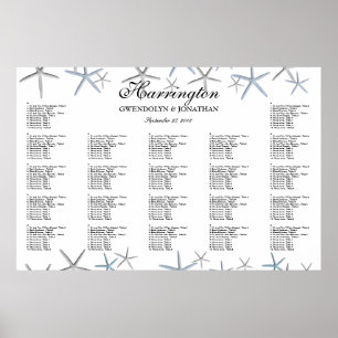 Seekarte für Starfish Borders Beach Hochzeiten Poster