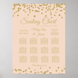 Seekarte Gold Imitate Glitzer Confetti Blush Poster