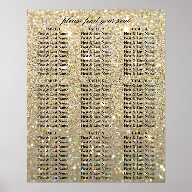 Seekarte - Goldene Glit Fab Poster (Vorne)