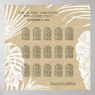 Seekarte Modernes einfaches Kraft Tropisches Leaf Poster