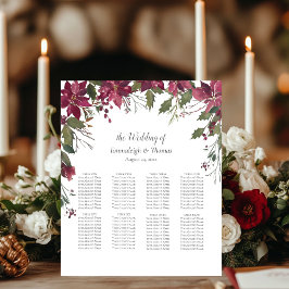 Seekarte Poinsettia Blumenkarton Rot Sockelschild