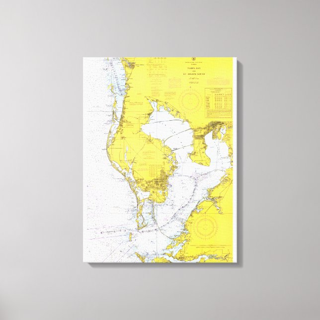 Seekarte Tampa Bay, Florida Leinwanddruck (Vorderseite)