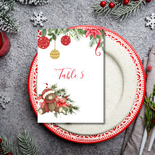 Seekarte Weihnachten Weihnachtsfeiertage Ornamente Tischnummer