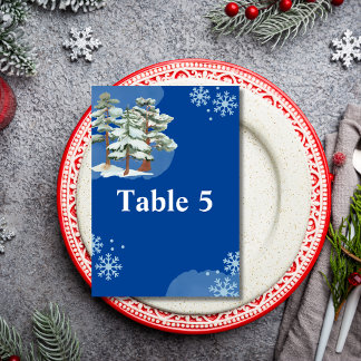 Seekarte Winterwald Snowflake Royal Blue Tischnummer