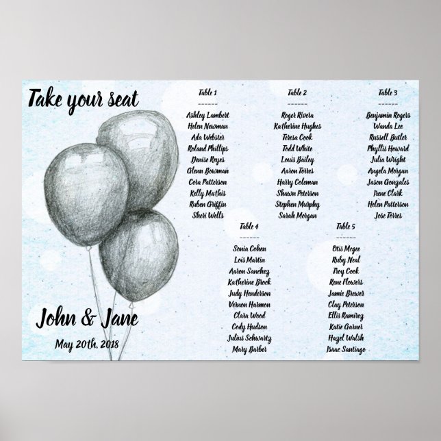 Seekarten-Poster - BW-Balloons-Design Poster (Vorne)