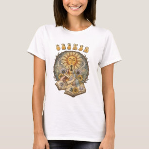 Seeker Retro Sun & Mystische Bücher  T-Shirt