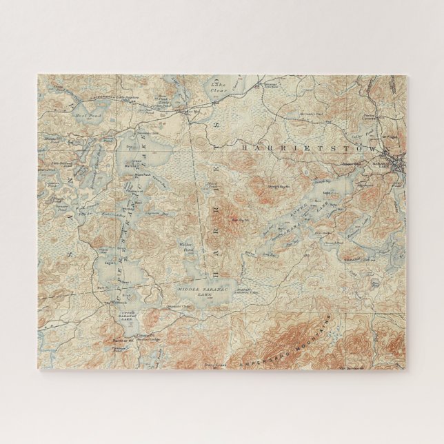 Seekette Saranac (Untere, Mittel- und Obere Seen) Puzzle (Horizontal)