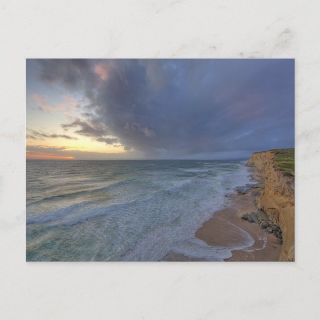 Seeklippen fangen Tage letztes Licht an Pomponi Postkarte (Vorderseite)