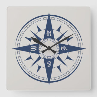 Seekompass-Wanduhr Quadratische Wanduhr