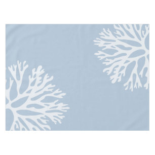 Seekorallenrote Silhouetten (verwittertes Blau) Tischdecke