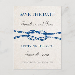 SeeKrawatte der Knoten, der Save the Date (Grau, Ankündigungspostkarte