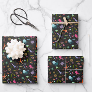 Seekritter-Muster Geschenkpapier Set