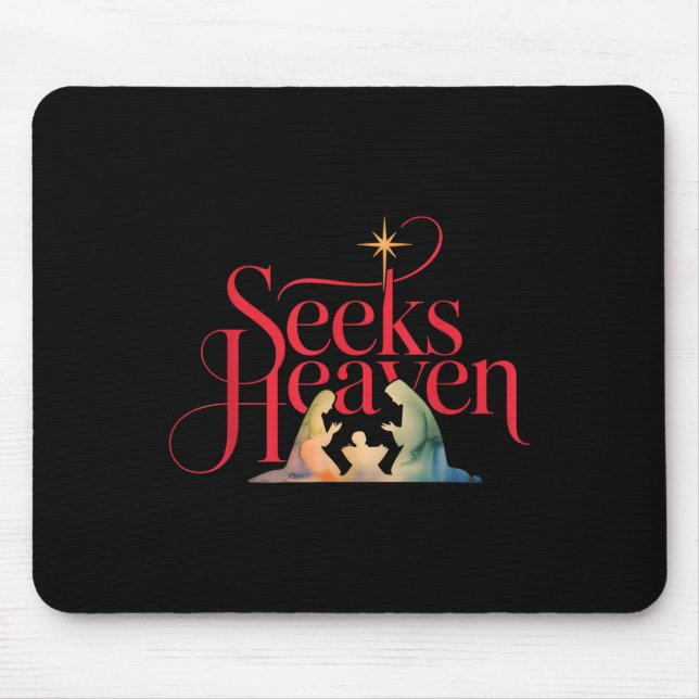 Seeks Heaven Nativity Scene Funny 67 Meme Christia Mousepad (Vorne)