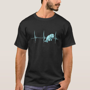 Seekuh Herzschlag Sea Cow Dugong EKG Pulseline Zoo T-Shirt