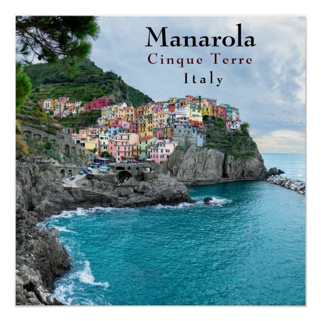 Seeküste Cinque Terre Manarola Italien Poster (Vorderseite)
