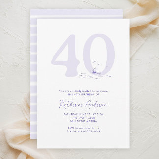 Seeküste Elegant 40. Geburtstag Einladung