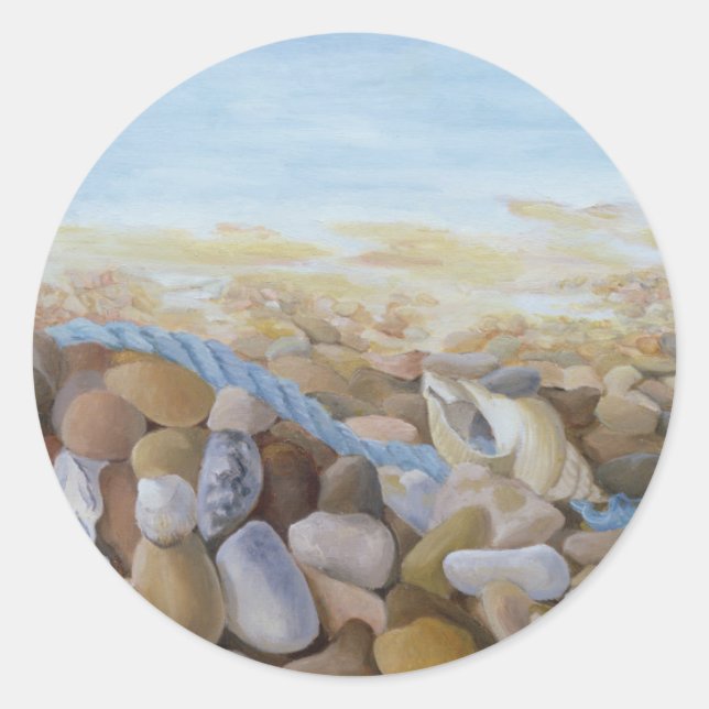 Seeküste Runder Aufkleber (Vorderseite)