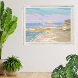Seeküste Strand Kunst Fotodruck<br><div class="desc">Mit diesem Art Print Poster, das das Wesen einer ruhigen Strandlandschaft einfängt, können Sie sich in die ruhige Küstenkulisse eines Sommertages begeben. Die sanften Pastelltöne Blau, Rosa, lila, Bräune und Cremes erinnern an die beruhigende Aura eines Sonnenuntergangs oder Sonnenaufgangs an der Küste, wo die sanften Surfköpfe des Ozeans das Ufer...</div>