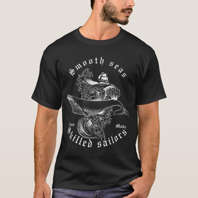 Seelachs, die auf Nautikwal segeln T-Shirt (Vorderseite)