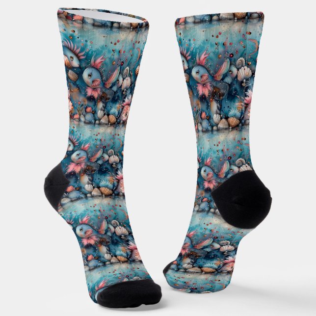 Seelachs lustige Fischbewohner Socken (Gewinkelt)