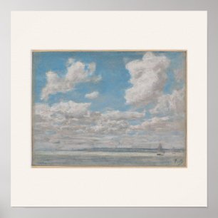 Seelandschaft mit offenem Himmel von Courbet - Str Poster