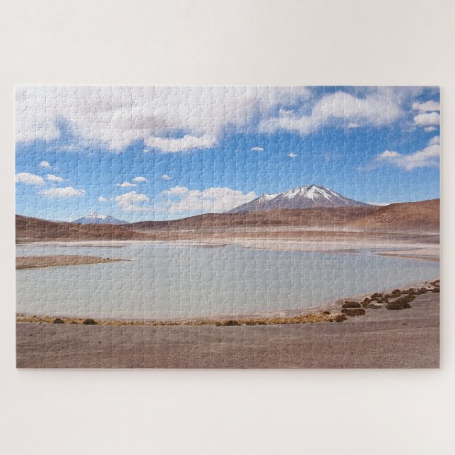 Seelandschaft mit Vulkan auf dem Altiplano Puzzle (Horizontal)