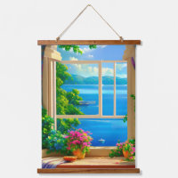 Seelandschaftsbild mit Fensterblick
