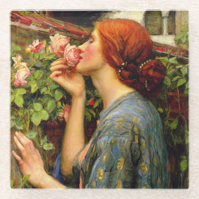 Seele der Rose John William Waterhouse Glasuntersetzer (Vorderseite)