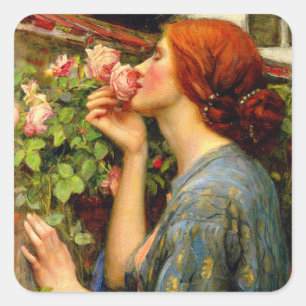 Seele der Rose John William Waterhouse Quadratischer Aufkleber