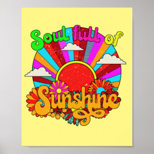 Seele voller Sonnenschein - farbenfrohe Retro-Sonn Poster