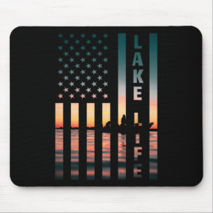 Seeleben Fischer Sonnenuntergang Amerikanische Fla Mousepad