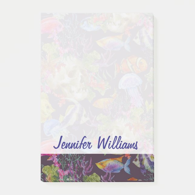 Seeleben-Schmutz-Muster | addieren Ihren Namen Post-it Klebezettel (Vorderseite)