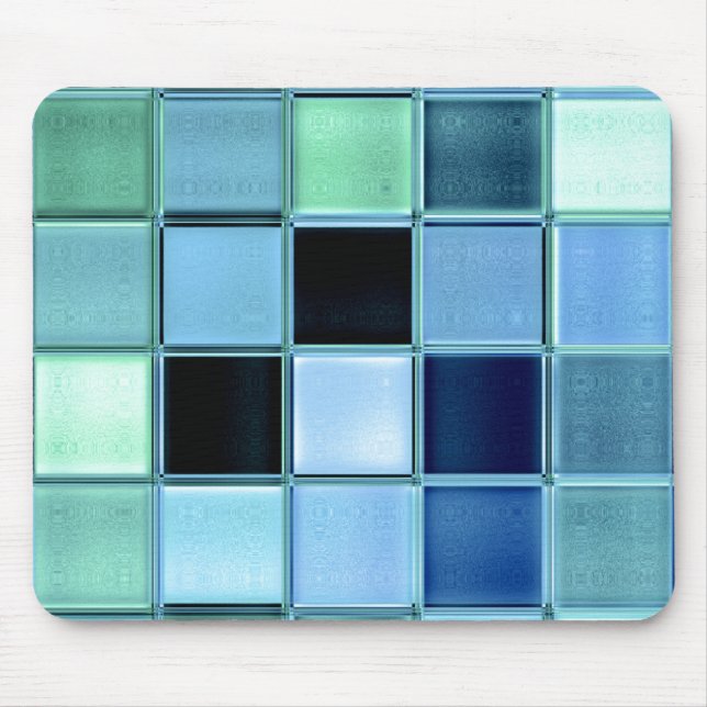 Seelebender AquaMarine-Glasfliesen-Mosaik Mousepad (Vorne)