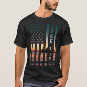 Seelebens Fischer Sonnenuntergang Amerikanische Fl T-Shirt