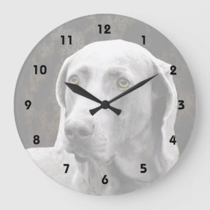 Seelenaugen des Weimaraners Große Wanduhr