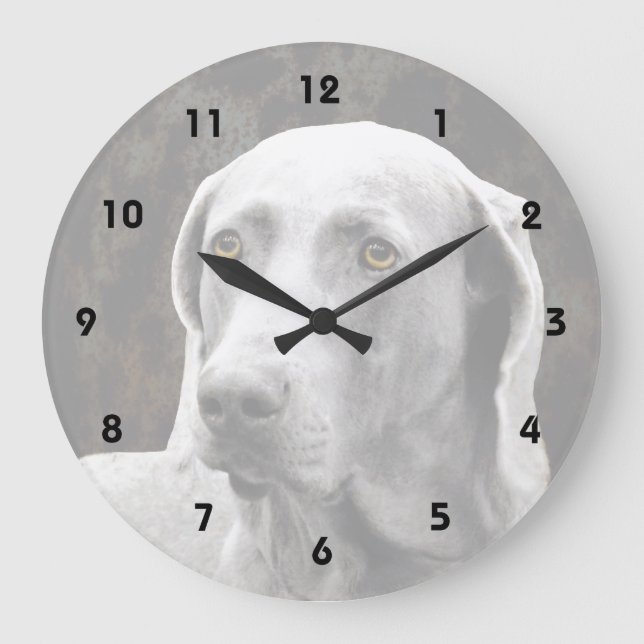 Seelenaugen des Weimaraners Große Wanduhr (Vorderseite)
