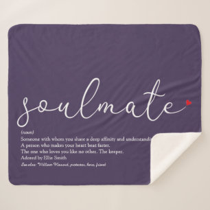 Seelenverwandte Definition Schrift Liebe Herz Lila Sherpadecke