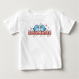 Seelenverwandte: Kawaii Blaue Vögel Pastell-Liebe Baby T-shirt